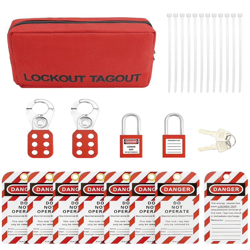 Lockout Tagout Kits, Two Padlocks with Keys, Hasps, Lockout Tags, Red ...