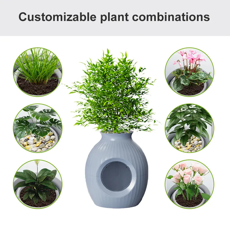New Design Pet Furniture Hidden Cat Litter Box With Plant Pot Multi-Functional Pet Bed House For Cats And Puppy
