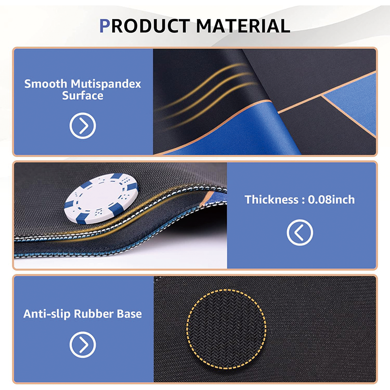 Poker Table Top with Storage Bag, 70 x 35 Inch Non-Slip Texas Holdem Poker Mat for Blackjack , Casino, Gambling Games